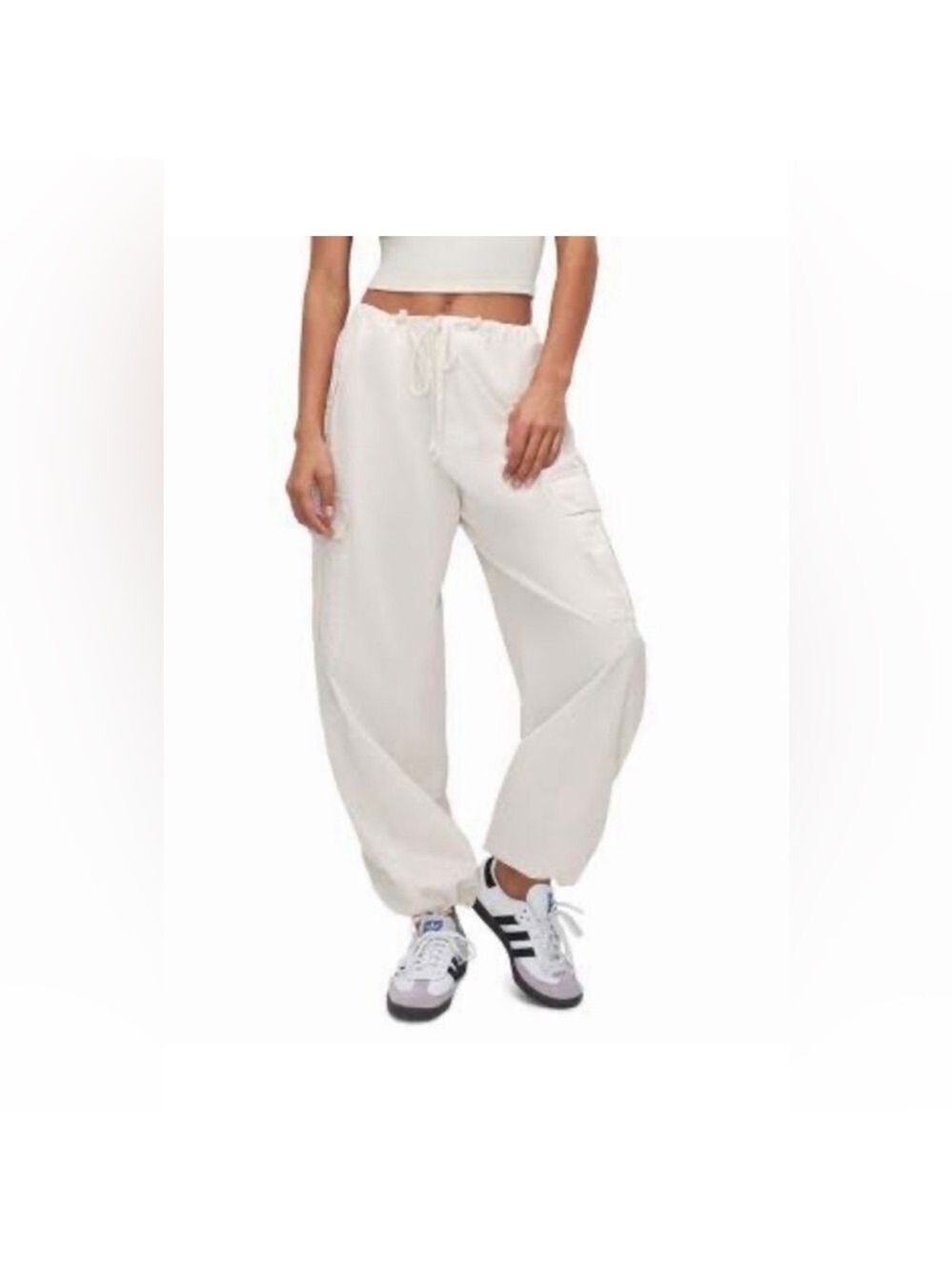 Good American White XS Parachute Pants - Picture 2 of 7